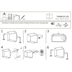 Kinkiet Zewnętrzny TRIANGLES Biały 5W LED 3000K IP54