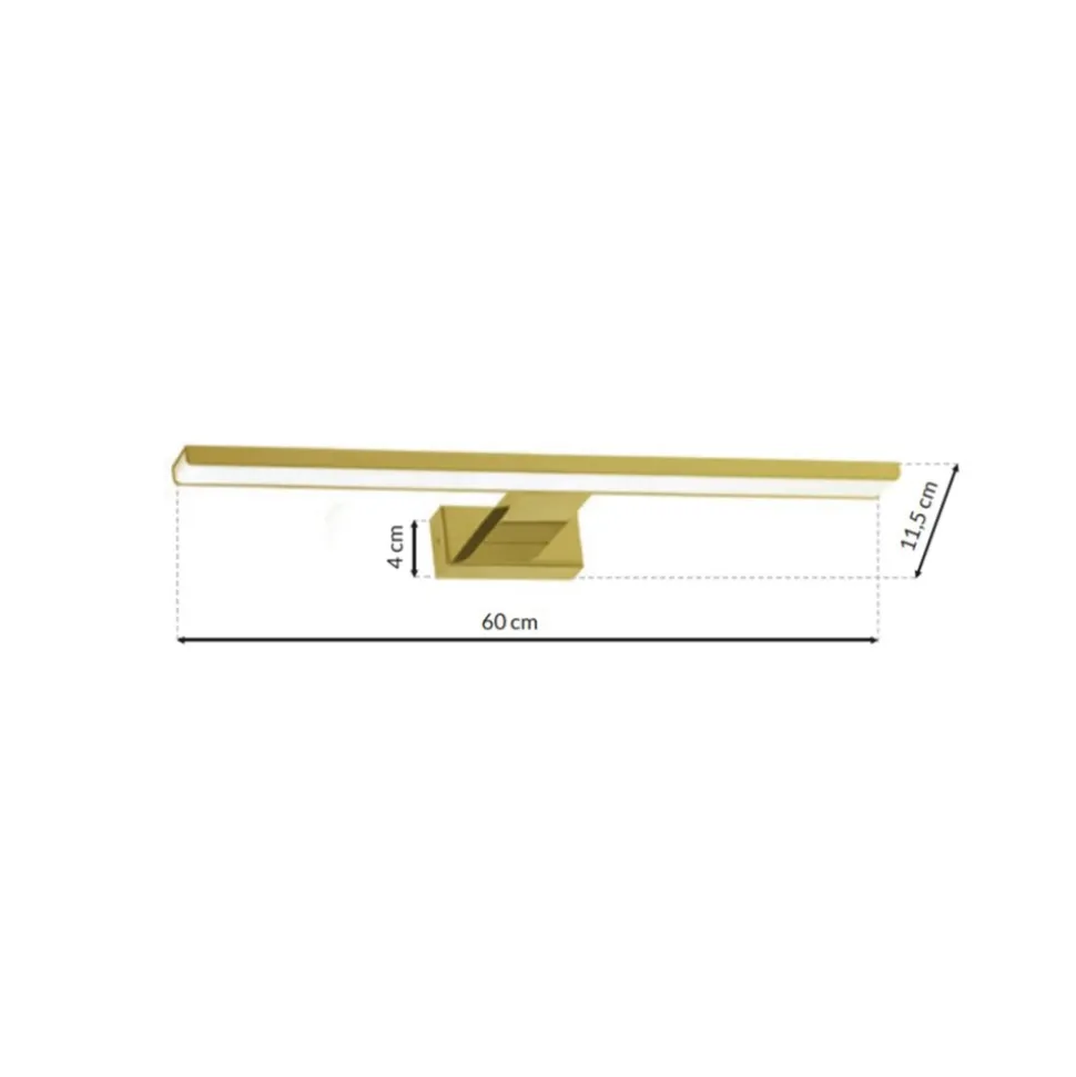 Kinkiet złoty nad lustro Shine 60 cm