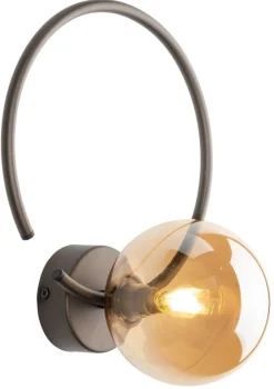 Kinkiet ANABELLE Brązowy Szklany Klosz 1xG9 * TK Lighting Discount