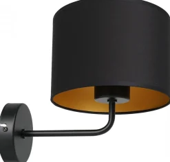 Kinkiet ARDEN Czarny Złoty Abażur 1xE27 * Luminex Outlet