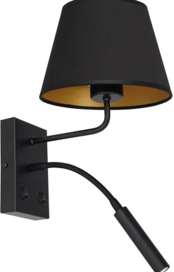 Kinkiet ARDEN Czarny Złoty Abażur Stożek 1xE27+G9 * Luminex New