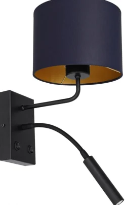 Kinkiet ARDEN Niebieski Złoty Abażur 1xE27+G9 * Luminex Clearance
