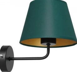 Kinkiet ARDEN Zielony Złoty Abażur Stożek 1xE27 * Luminex Hot