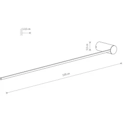 Kinkiet ARM Czarny 14W LED 3000K 105cm * Nowodvorski Sale