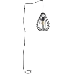 Kinkiet BRYLANT Czarny Metalowy Klosz Wtyczka 1xE27 * TK Lighting Sale