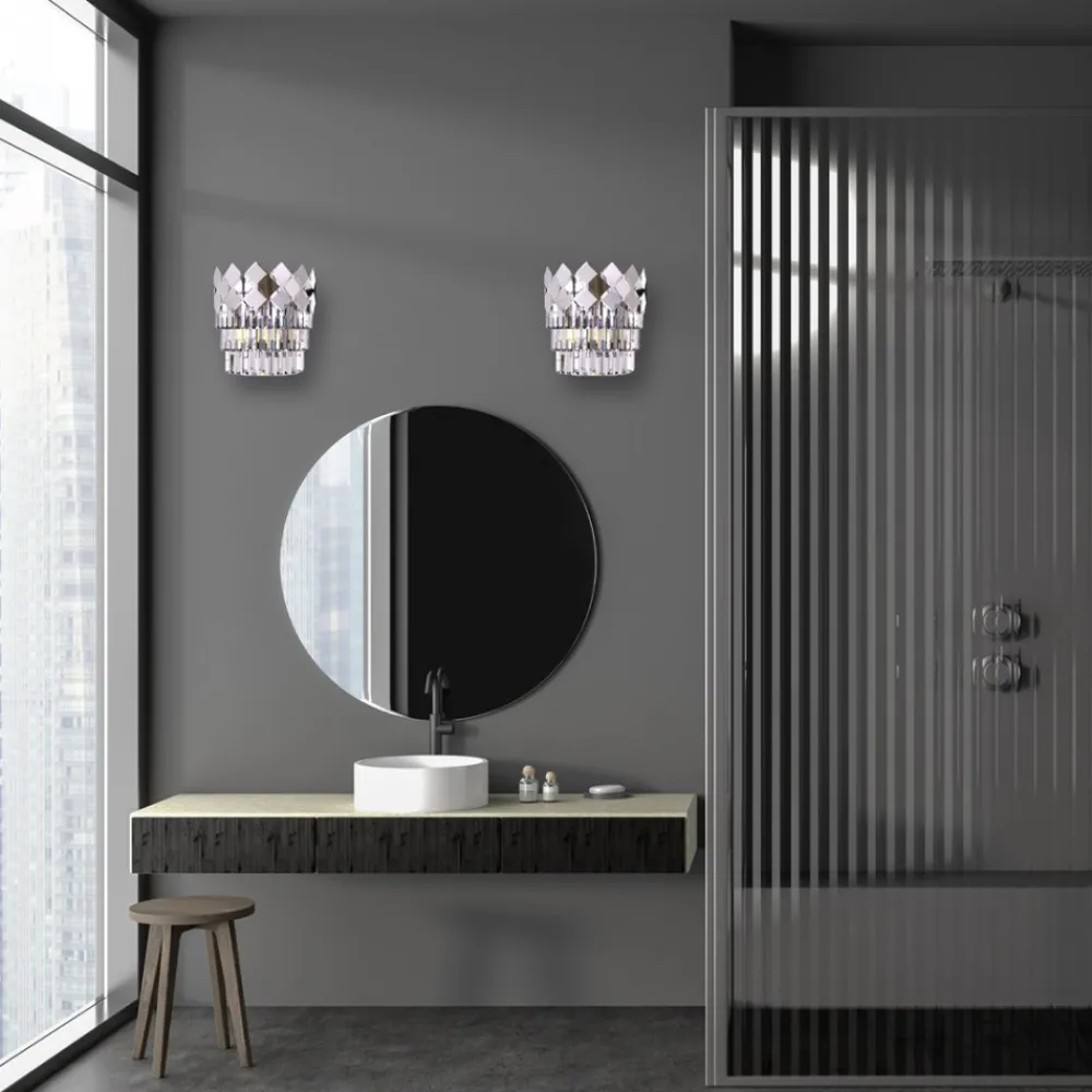 Kinkiet CARISMA Srebrny Szlane Kryształy 2xE14 * Eko-light Discount