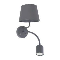 Kinkiet ścienny MAJA Szary Abażur 1xE27 + GU10 * TK Lighting New