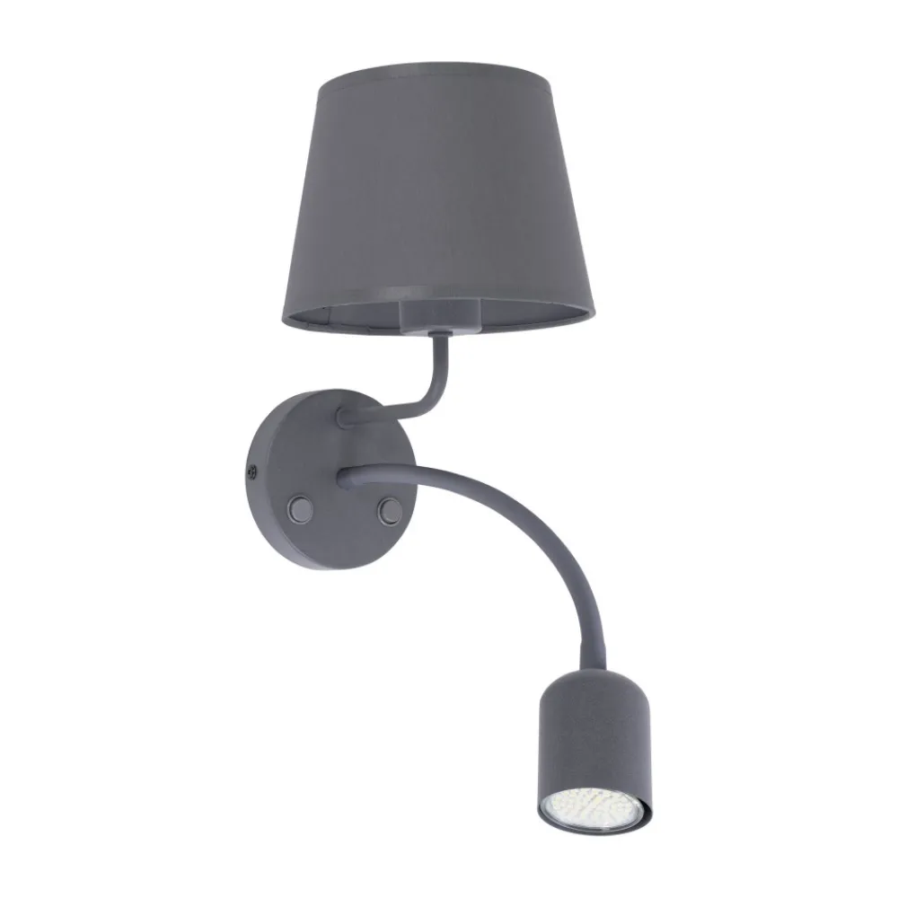 Kinkiet ścienny MAJA Szary Abażur 1xE27 + GU10 * TK Lighting New