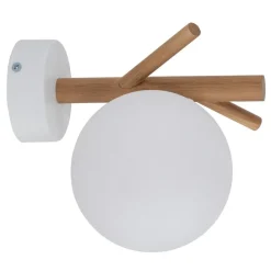 Kinkiet ścienny SHERON Brązowy Biały Szklany Klosz 1xG9 * TK Lighting Best