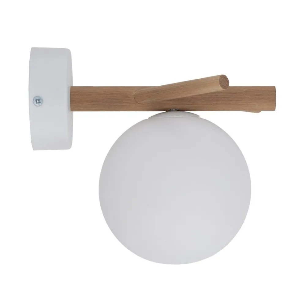 Kinkiet ścienny SHERON Brązowy Biały Szklany Klosz 1xG9 * TK Lighting Best