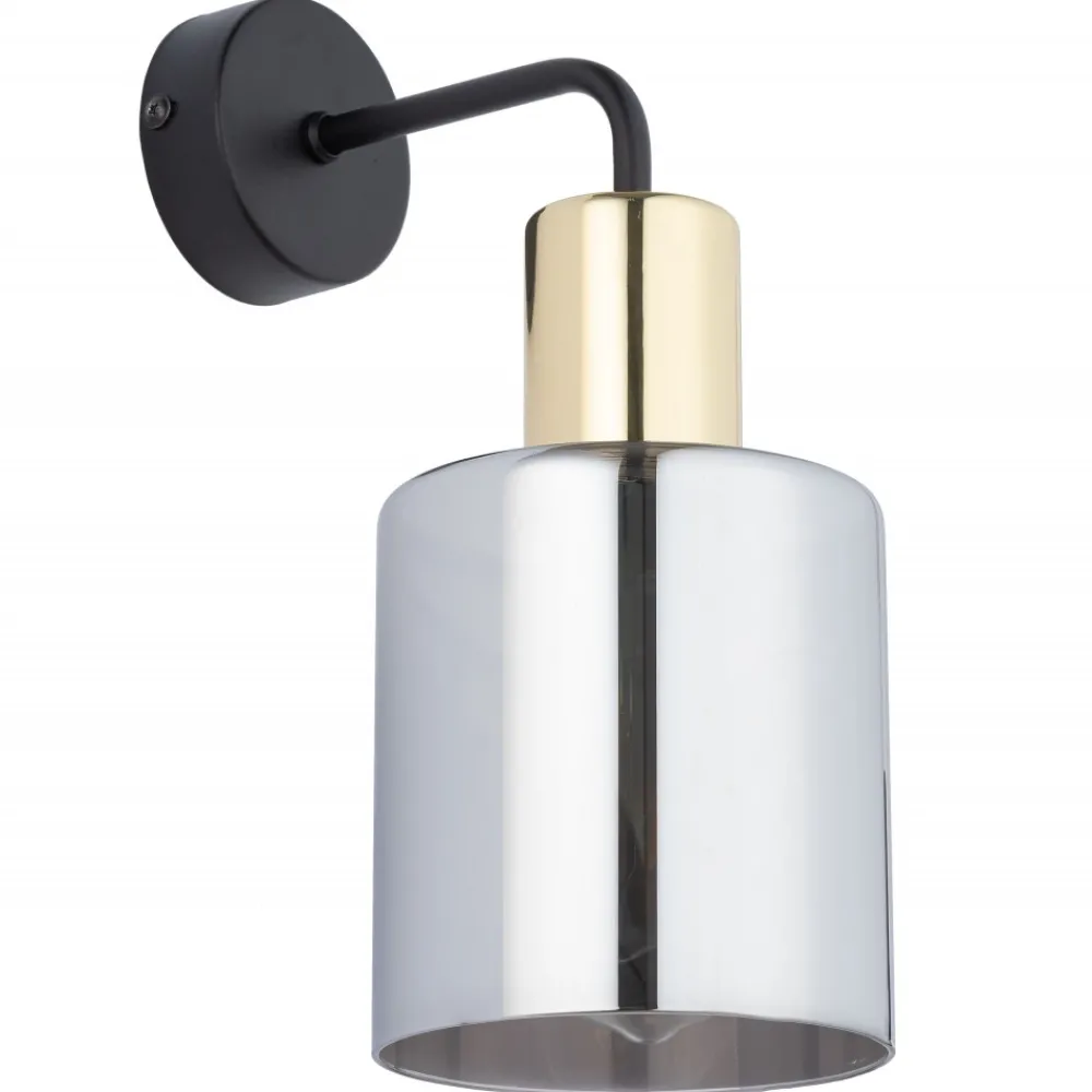 Kinkiet Ścienny SIERRA Złoty Czarny Szklany Klosz 1xE27 * TK Lighting Hot