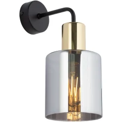 Kinkiet Ścienny SIERRA Złoty Czarny Szklany Klosz 1xE27 * TK Lighting Hot