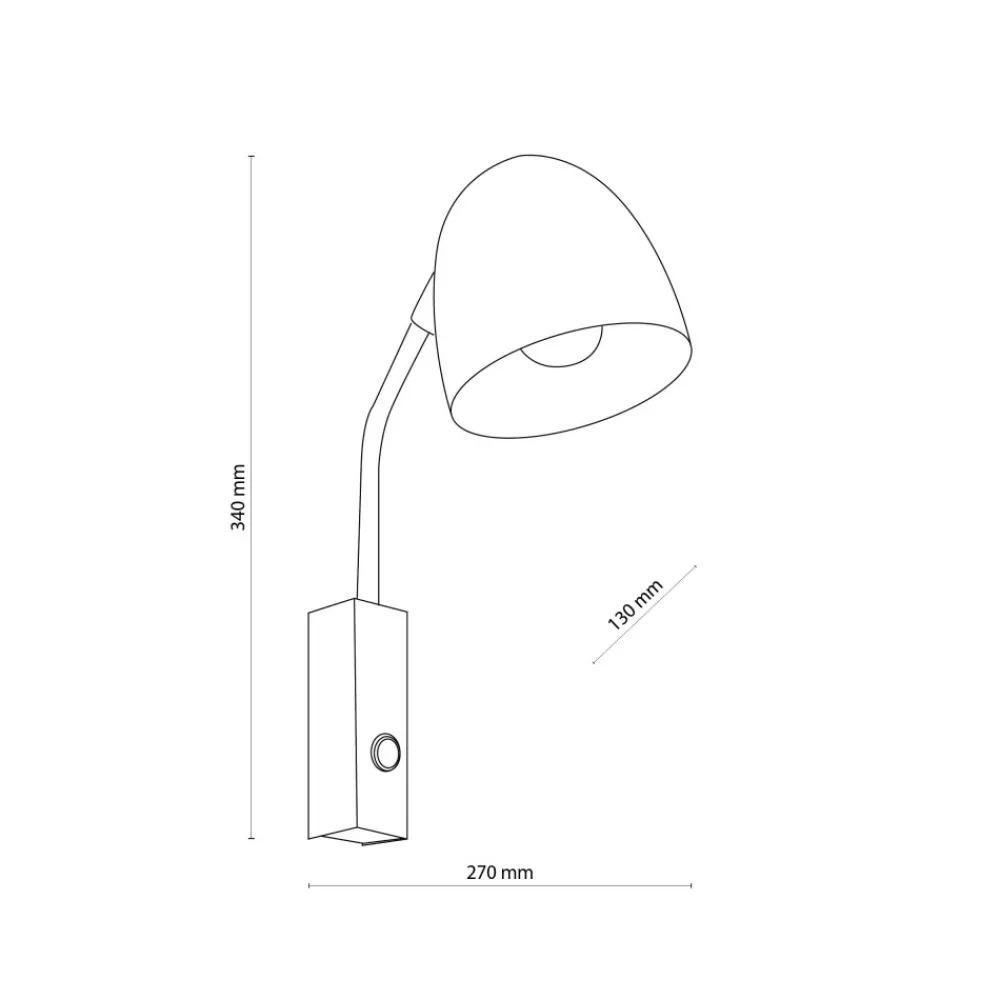 Kinkiet ścienny SOHO Czarny Metalowy Klosz 1xE27 * TK Lighting Best