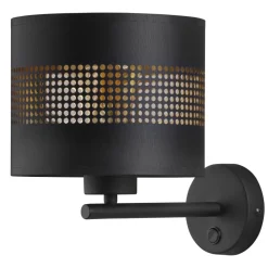 Kinkiet ścienny TAGO Czarny Złoty Abażur 1xE27 * TK Lighting Online