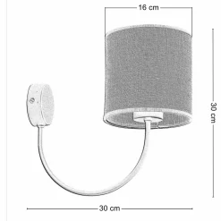 Kinkiet ścienny TORENS Czarny Beżowy Abażur 1xE27 * TK Lighting New