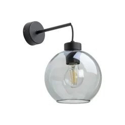 Kinkiet CUBUS czarny klosz szklany grafitowy 1xE27 * TK Lighting Outlet