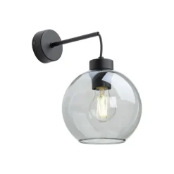 Kinkiet CUBUS czarny klosz szklany grafitowy 1xE27 * TK Lighting Outlet