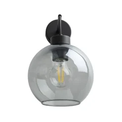 Kinkiet CUBUS czarny klosz szklany grafitowy 1xE27 * TK Lighting Outlet