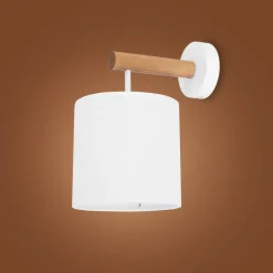 Kinkiet DEVA Brązowy Biały Abażur 1xE27 * TK Lighting Hot