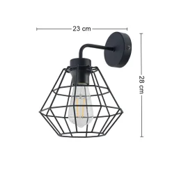 Kinkiet DIAMOND Czarny Metalowy Klosz 1xE27 * TK Lighting Clearance