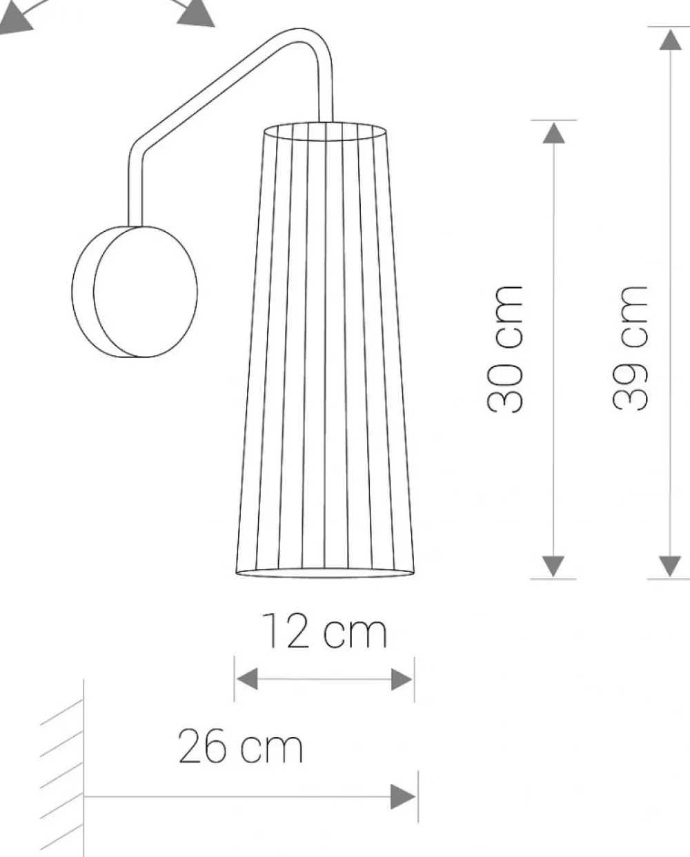 Kinkiet DOVER Biały Brązowy Drewniany Klosz 1xGU10 * Nowodvorski