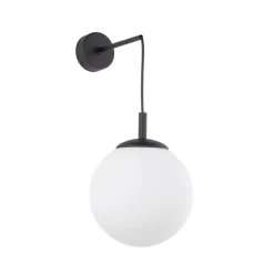 Kinkiet ESME Biały Szklany Klosz 1xE27 * TK Lighting