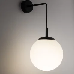 Kinkiet ESME Biały Szklany Klosz 1xE27 * TK Lighting