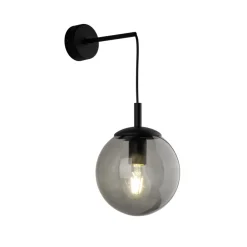 Kinkiet ESME Grafitowy Szklany Klosz 1xE27 * TK Lighting