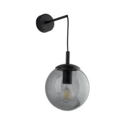 Kinkiet ESME Grafitowy Szklany Klosz 1xE27 * TK Lighting