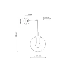 Kinkiet ESME Topaz Szklany Klosz 1xE27 * TK Lighting Outlet