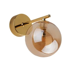 Kinkiet ESTERA Złoty Szklany Klosz 1xG9 * TK Lighting Outlet