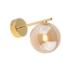 Kinkiet ESTERA Złoty Szklany Klosz 1xG9 * TK Lighting Outlet