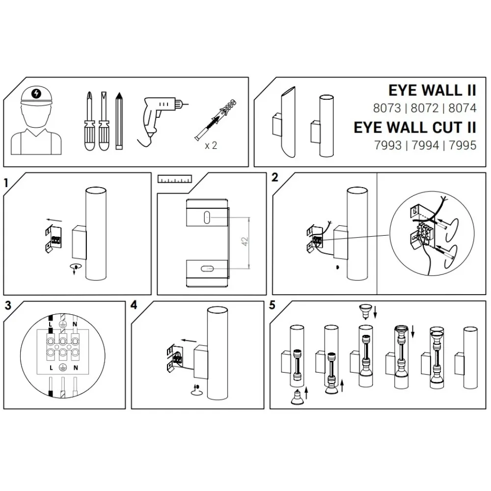 Kinkiet EYE WALL CUT Czarny 2xGU10 * Nowodvorski Online