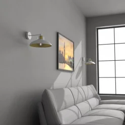 Kinkiet FELIX Biały Złoty Metalowy Klosz 1xE27 * Eko-light Outlet