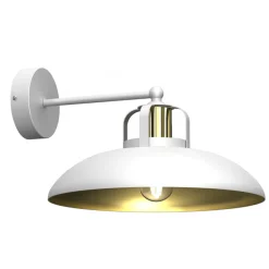 Kinkiet FELIX Biały Złoty Metalowy Klosz 1xE27 * Eko-light Outlet