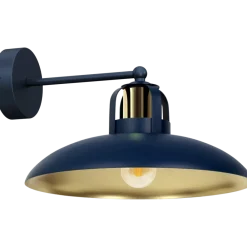 Kinkiet FELIX Niebieski Złoty Metalowy Klosz 1xE27 * Eko-light Best