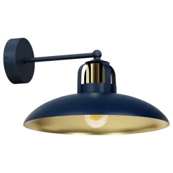 Kinkiet FELIX Niebieski Złoty Metalowy Klosz 1xE27 * Eko-light Best