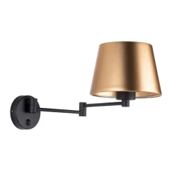Kinkiet GLORY Czarny Złoty Abażur 1xE27 * TK Lighting Clearance