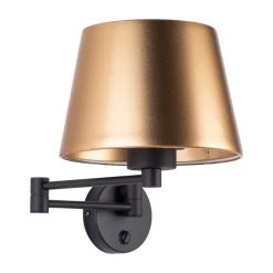 Kinkiet GLORY Czarny Złoty Abażur 1xE27 * TK Lighting Clearance