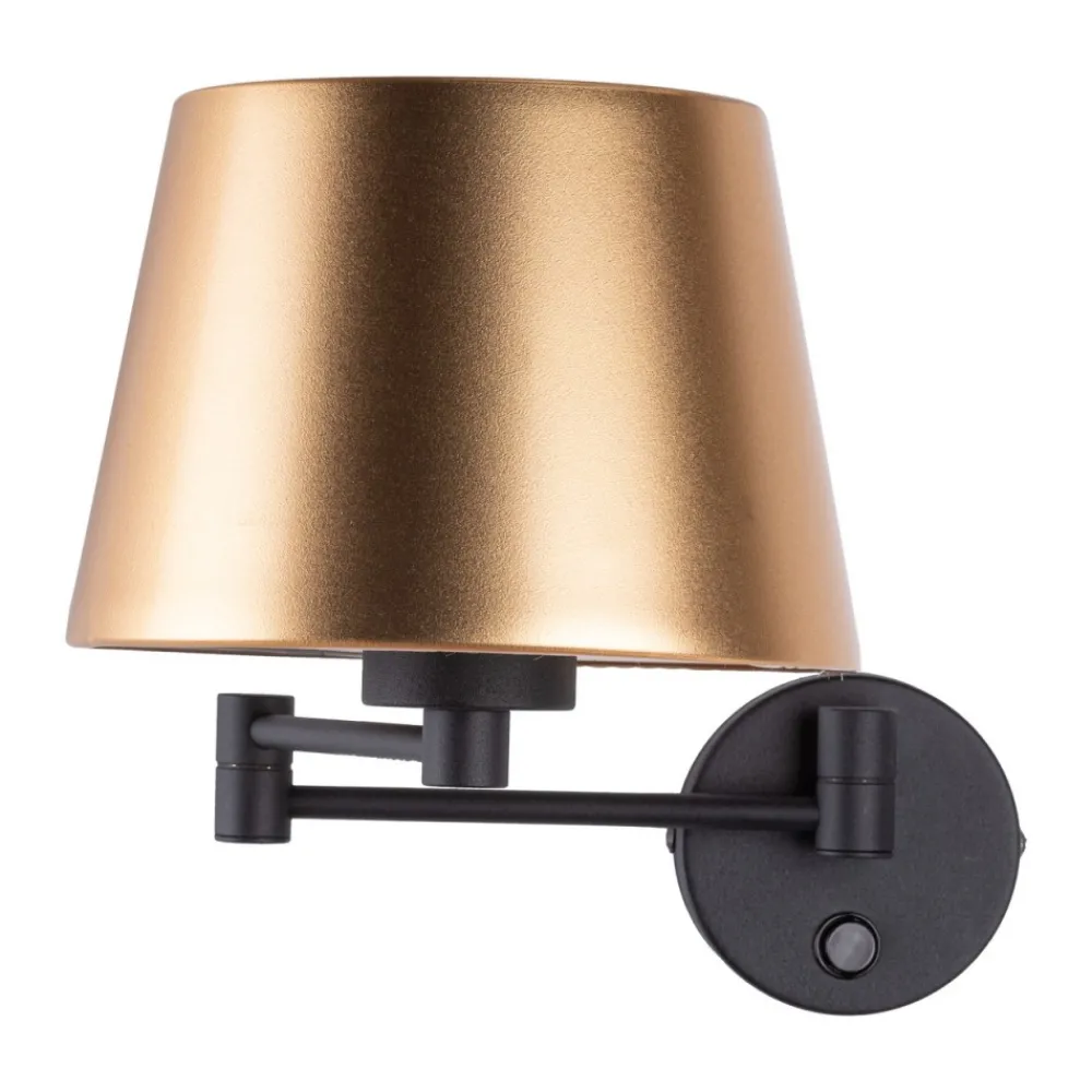 Kinkiet GLORY Czarny Złoty Abażur 1xE27 * TK Lighting Clearance