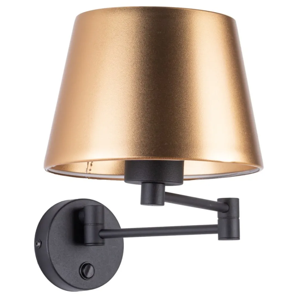 Kinkiet GLORY Czarny Złoty Abażur 1xE27 * TK Lighting Clearance