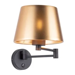 Kinkiet GLORY Czarny Złoty Abażur 1xE27 * TK Lighting Clearance