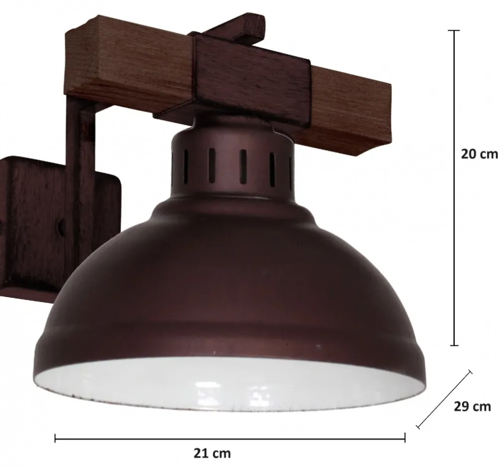 Kinkiet HAKON Ciemny Brąz Metalowy Klosz 1xE27 * Luminex Sale