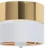 Kinkiet HILTON Biały Złoty Abażur 1xE27 1xLED * TK Lighting