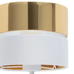 Kinkiet HILTON Biały Złoty Abażur 1xE27 1xLED * TK Lighting
