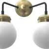 Kinkiet HYDRO Złoty Biały Szklany Klosz 2xE14 * Luminex Outlet