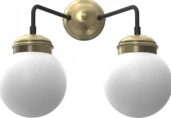 Kinkiet HYDRO Złoty Biały Szklany Klosz 2xE14 * Luminex Outlet