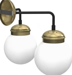 Kinkiet HYDRO Złoty Biały Szklany Klosz 2xE14 * Luminex Outlet