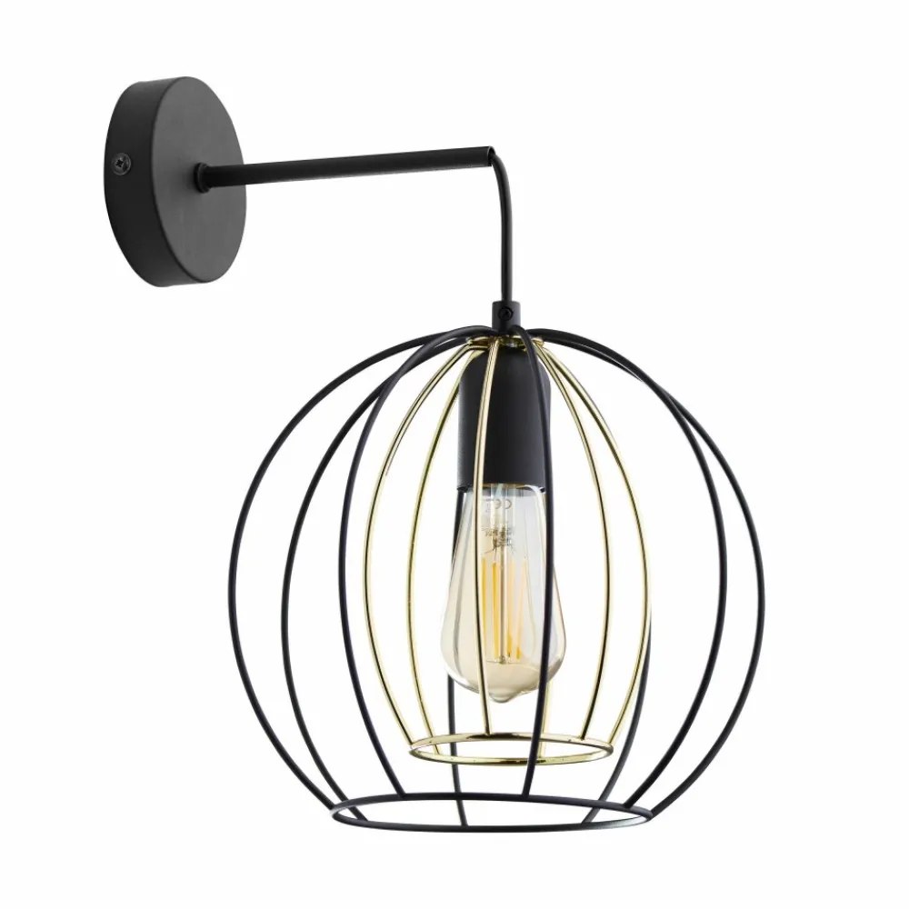 Kinkiet JAULA czarny złoty 1xE27 * TK Lighting Clearance