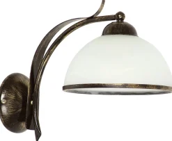 Kinkiet KORFU Brązowy Złoty Szklany Klosz 1xE27 * Luminex Sale